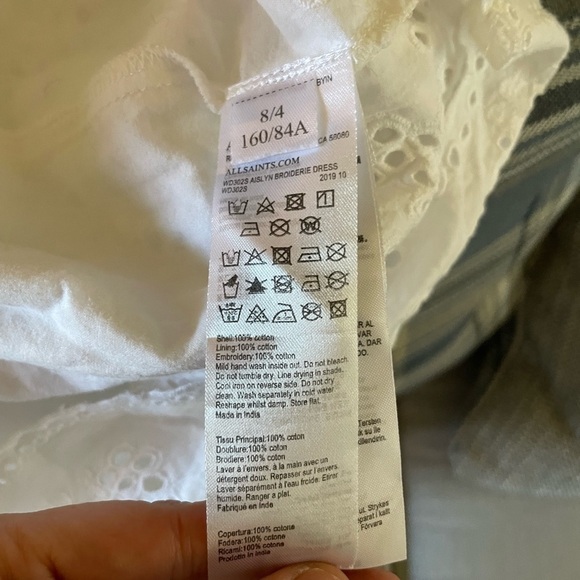 All Saints white size 4 Aislyn Ditsy Dress - Picture 9 of 9